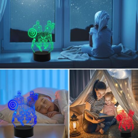 Lampe de nuit Spiderman  Veilleuse LED 3D pour enfants Cadeau de Noël Lampe de bureau Décoration de chambre