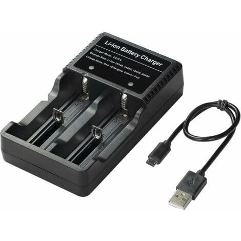 Chargez votre batterie n'importe où 18650 Chargeur de batterie pour 3.7V 18650 14500 16340 26650 Batteries, la batterie n'est pas incluse LO-Ron