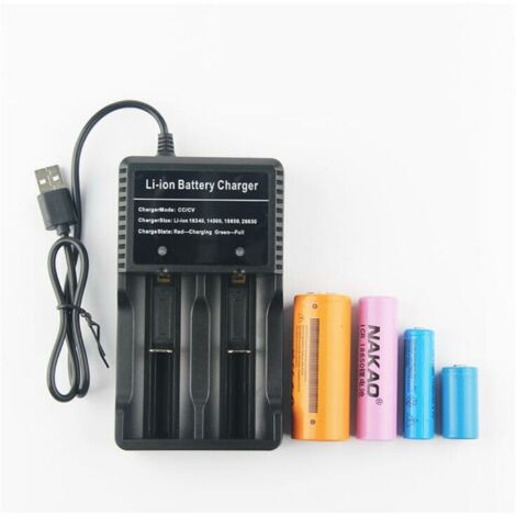 Chargez votre batterie n'importe où 18650 Chargeur de batterie pour 3.7V 18650 14500 16340 26650 Batteries, la batterie n'est pas incluse LO-Ron