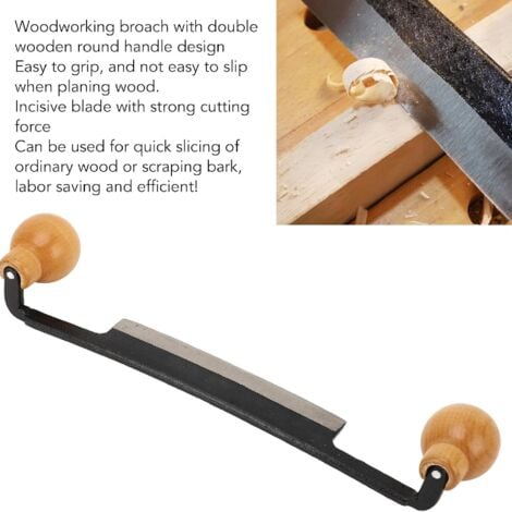 YMYNY Couteau à écorcer, couteau à écorcer droit avec manche ergonomique en bois antidérapant, outil manuel pour le travail du bois, pour enlever l'écorce et façonner des surfaces planes.