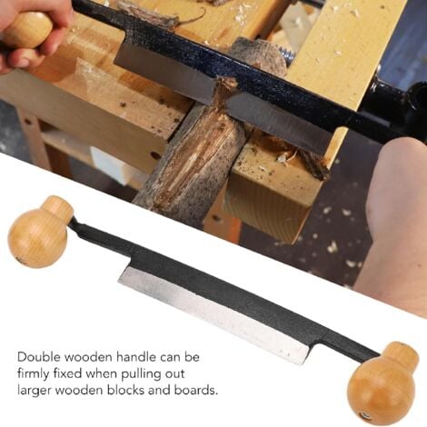 YMYNY Couteau à écorcer, couteau à écorcer droit avec manche ergonomique en bois antidérapant, outil manuel pour le travail du bois, pour enlever l'écorce et façonner des surfaces planes.