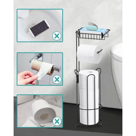 Porte Rouleau WC Sur Pied – Design Or Mat, Acier Inoxydable (Navaris)