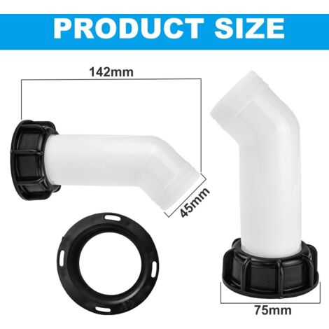 Kit Tuyau De Vidange IBC – 3 Pièces, Bec 2″, Raccord Robinet, Extension Pour Cuve à Eau Jardin