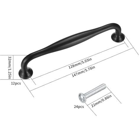 12 Pièces Poignées De Cuisine 128 Mm, Poignées De Meubles Boires Poignees De Porte De Placard Boutons Poignees Armoire Poignees En Alliage Aluminiu 98859912