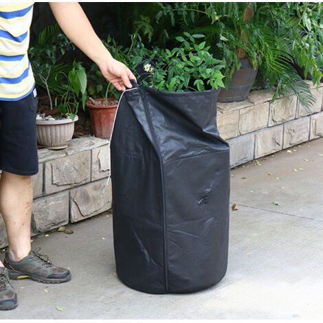 Protection Hivernale Pour Pots De Fleurs - Sac Antigel Avec Cordon Et Fermeture éclair - Taille 45x50 Cm - Tissu Oxford