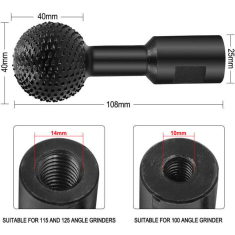 Outil Pour Sculpter Le Bois Fraise Rotative, Sculpture Sur Bois Foret De Polissage Pour 10 Mm / 14 Mm, Tête De Meulage De Sphère Pour Meuleuse D'angle 100/ 115/125 (Diamètre 10 Mm Outils