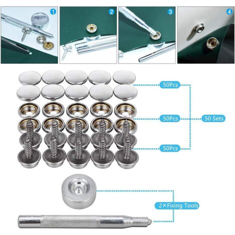10 Boutons-pression En Métal - Doré 17mm - Pour Vêtements, Cuir, Jeans - 11 Tailles Disponibles, Résistants à L’usure