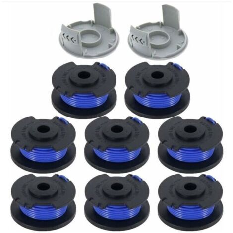 CDIYTOOL Ryobi RAC143 Bobine De Tondeuse à Gazon 36 V Compatible Avec RLT36B33 & RY36LT3A-0 Avec Capuchons RAC142 2 Mm De Diamètre 6 M De Long (8 Bobines + 2 Capuchons