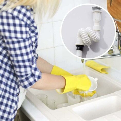 Flexible Siphon Lavabo Extensible Anti-Odeurs - Tuyau Évacuation ABS, Longueur Réglable Jusqu'à 80 Cm - 8
