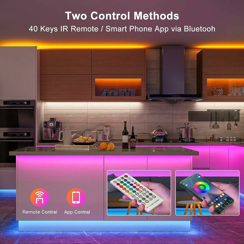 Govee Ruban LED 5m, WiFi Bande LED RGB Multicolore, App Contrôle, Mode  Musique, LED Chambre Compatible avec Alexa et Google Home, Décor pour  Maison Cuisine Salon Fête : : Luminaires et Éclairage