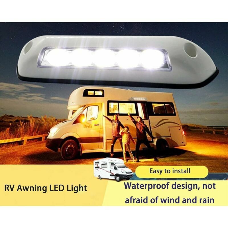 LED 12V Sunshade Projecteur，Camping Car Ultra Plat, LED 12V Camping  Encastrable éClairage IntéRieur Auto Cars