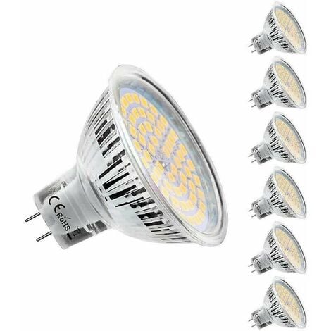 Ampoules LED MR16 GU5.3 12V, Blanc Chaud 2800K, 5W Equivalent à 50W lampe  halogène, 450LM