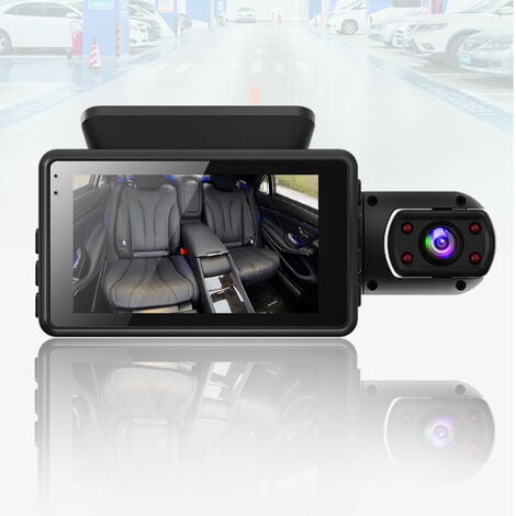 Caméra de voiture Dashcam avant et arrière, Full HD, grand angle 140°，avant  + intérieur