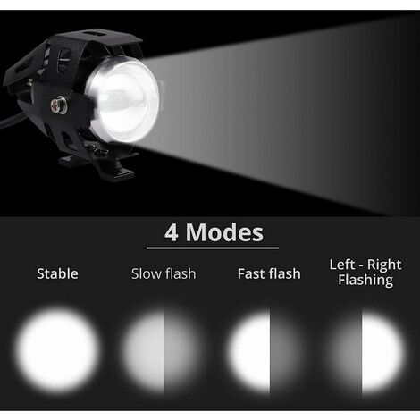 2pcs Phare Moto Feux Additionnels LED Phares Avant Moto Anti