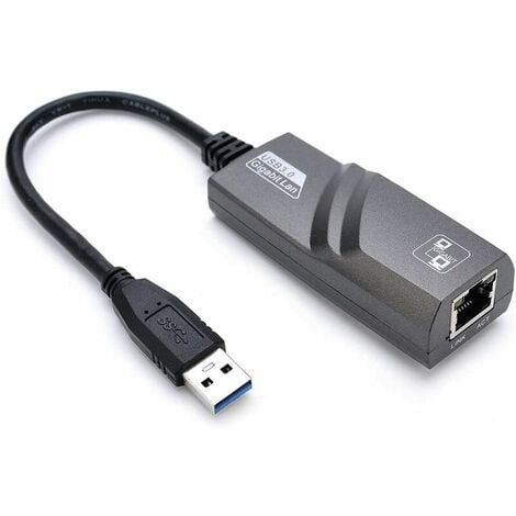 Adaptateur Réseau Gigabit Ethernet USB 3.0 vers RJ45 - Noir