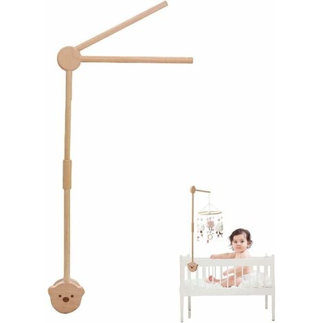 En bois Support mobile pour bébé, Réglable en hauteur - pour lit bébé, Deux  pôles, des angles