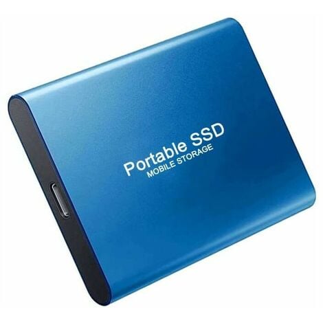 Disque Dur Externe Mini SSD Portable 2TB 2To Stockage Bleu avec