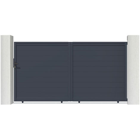 Schiebetor 3m EIGER 300 x 180 cm Aluminium Grau