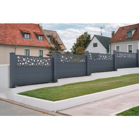 Set mit 3 Aluminiumzäunen SUNNY 190 x 90 cm grau