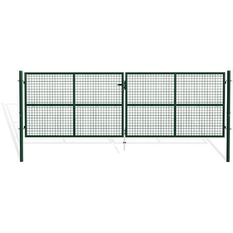 Doppelflügeltor für Stabmattenzaun 4m OLGA 400 x 130 Moosgrün