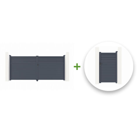 CARPATIA 350 x 180 cm Flügeltor-Paket + CARPATIA 100P180 cm Tor