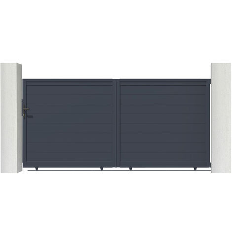 Schiebetor 3m EIGER 300 x 140 cm Aluminium Grau