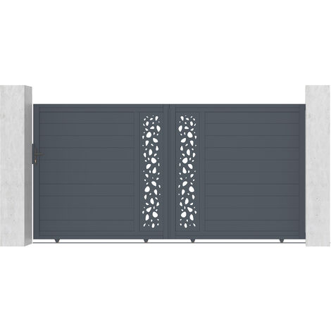Schiebetor aus Aluminium 3,5m SUNNY 350 x 180 cm Grau (1/5)
