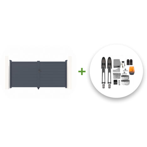 Elektrisches Flügeltor 3m EIGER 300 x 140 cm grau + TANKER B700 Motorisierung