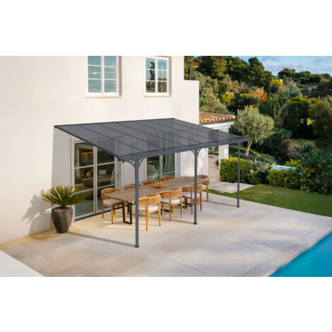 Terrassenüberdachung Carport KLEO 450L300 Aluminium Grau