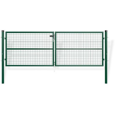 Doppelflügeltor für Stabmattenzaun 3m OLGA 300 x 100 Moosgrün