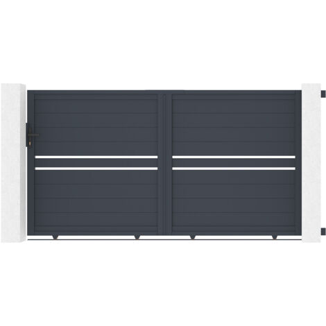 Schiebetor 3m CIMONE H.160 graues Aluminium