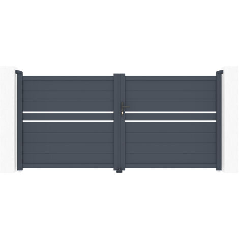 Flügeltor 3m CIMONE H.140 graues Aluminium