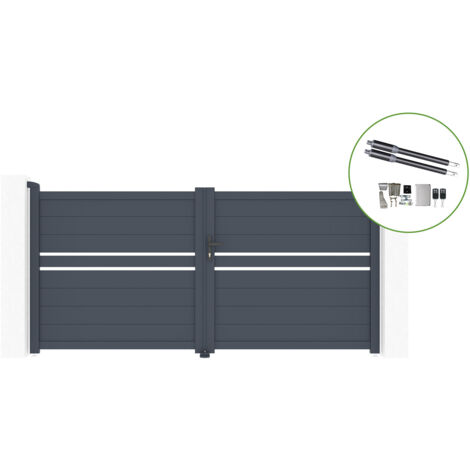 Flügeltor 3m CIMONE H.140cm Aluminium + RANGER B150 Motorisierung