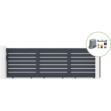 Schiebetor 4,5 m VOGEL H.140 cm Aluminium + TANKER C600 Motorisierung