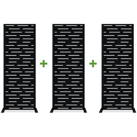 Set mit 3 Dekorplatten ARLBERG Schwarz H.160cm Vollmuster