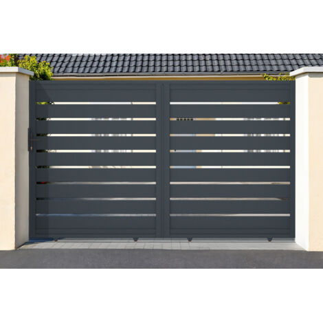 Schiebetor aus aluminium 3,5m VOGEL H.180cm grau