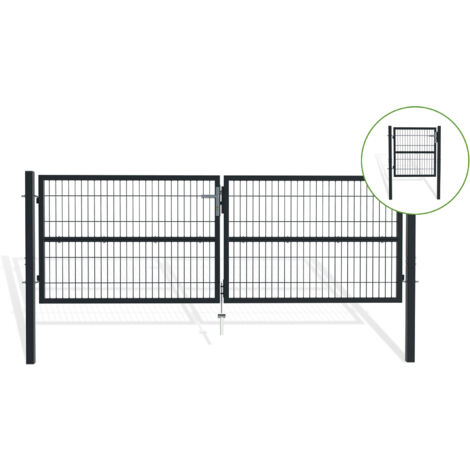 3 m RAZO-Gittertor H.100 cm + 1 m RAZO-Tor H.100 cm Grau