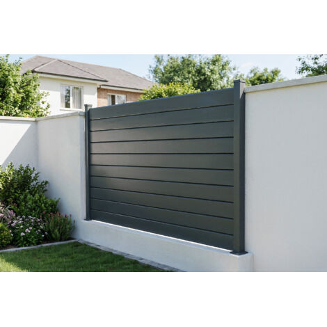 Aluminiumzaun Lamellen 2m VANO Höhe 150cm Grau
