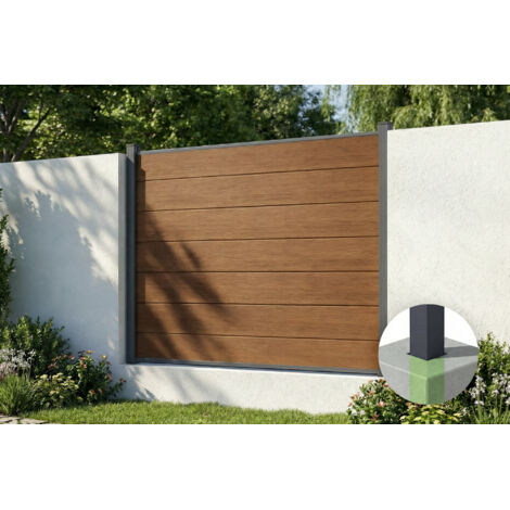 Verbundzaun 2 m STOCKHORN H.150 cm zum Einbetonieren Teak
