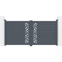 Doppelflügeltor aus Aluminium 3m SUNNY 300 x 140 cm Grau