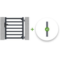 Aluminium-Torpaket ANTELAO 100 x 110 GRAU + 2 Pfosten H.166cm 15x15