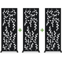 Set aus 3 Dekorpaneelen FOLYA schwarz H.160cm mit vollständigem Muster