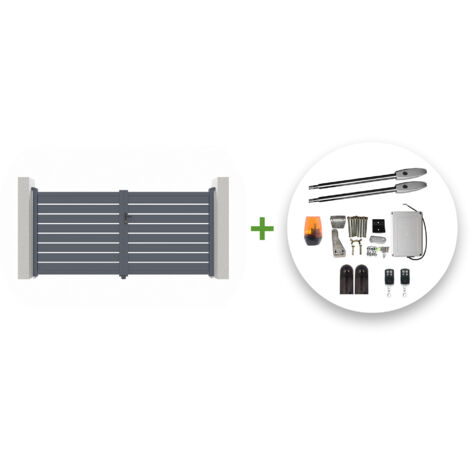 Pack puerta eléctrica batiente VOGEL 300 x 160 cm + motor TANKER B250