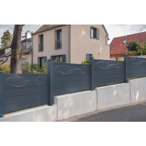 Juego de 3 vallas de aluminio gris LIFE 190 x 90 cm (1/5)