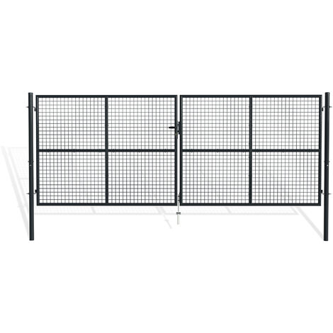 Puerta batiente de malla metálica 4m OLGA 400 x 150 Gris
