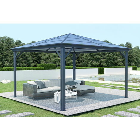 Cenador de jardin de aluminio GRACE 3.5x3.5m Gris antracita