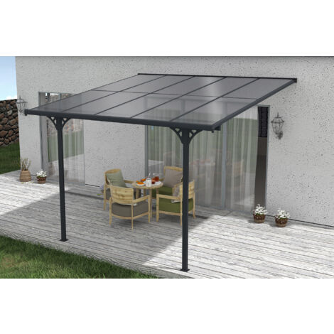 Pergola/Cochera adosada KLEO 300L300 aluminio Gris