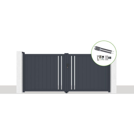 Portón eléctrico batiente 3,5x1,6m GIONA + RANGER B150 motorización