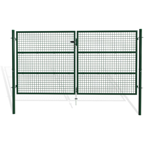 Puerta batiente de malla metálica 3m OLGA 300 x 150 Verde