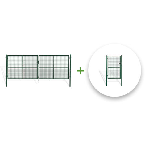 Pack cancela batiente de malla OLGA 400 x 150 + cancela VERDE de 1m (1/5)